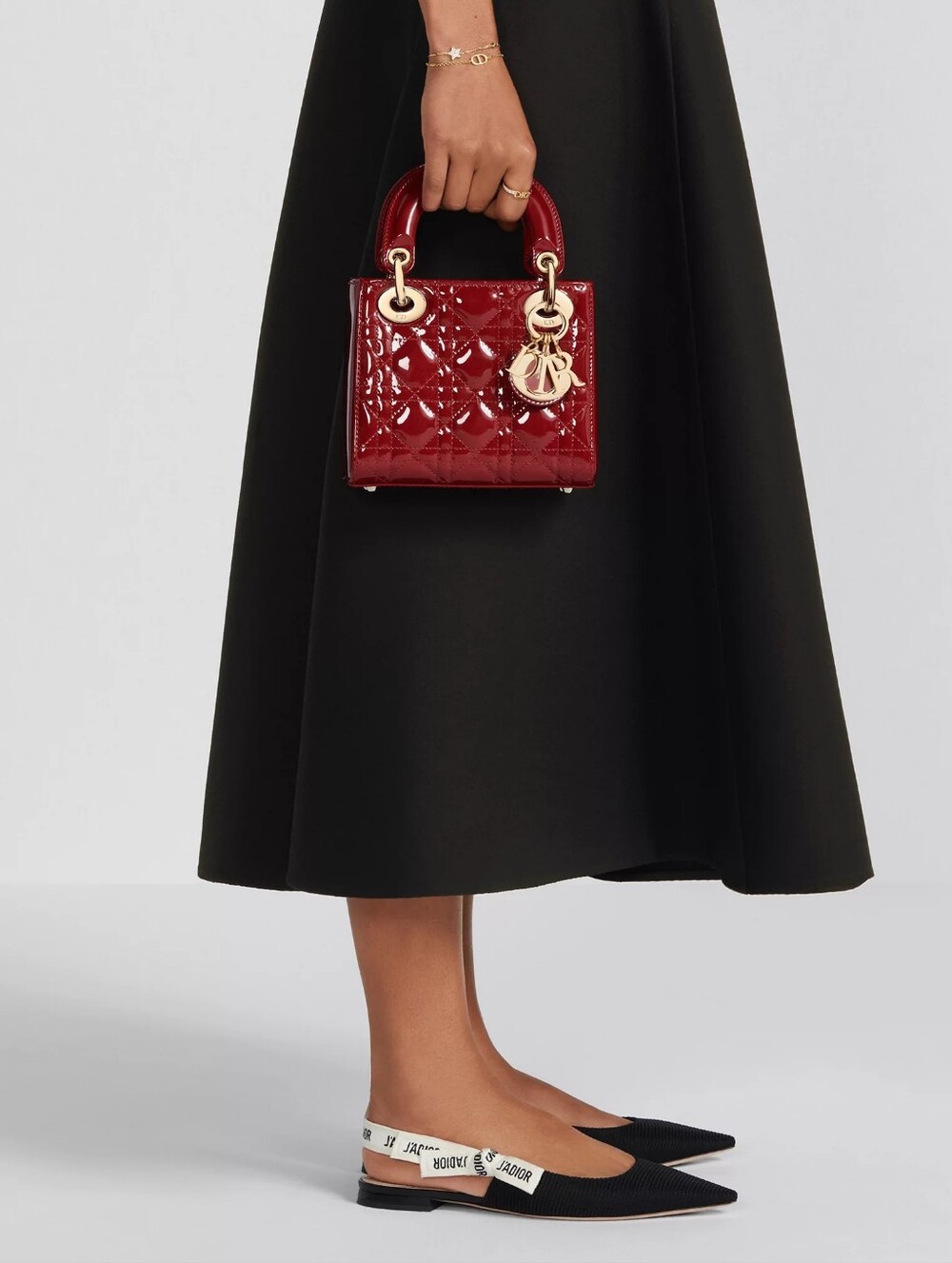 Dior Mini Lady Dior Bag in Cherry Red Patent Cannage Calfskin NIB - Picture 4 of 14